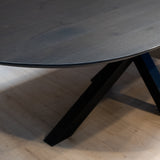 Table en chêne bio - Pieds coniques - Gris foncé