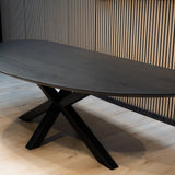 Table en chêne bio - Pieds coniques - Gris foncé