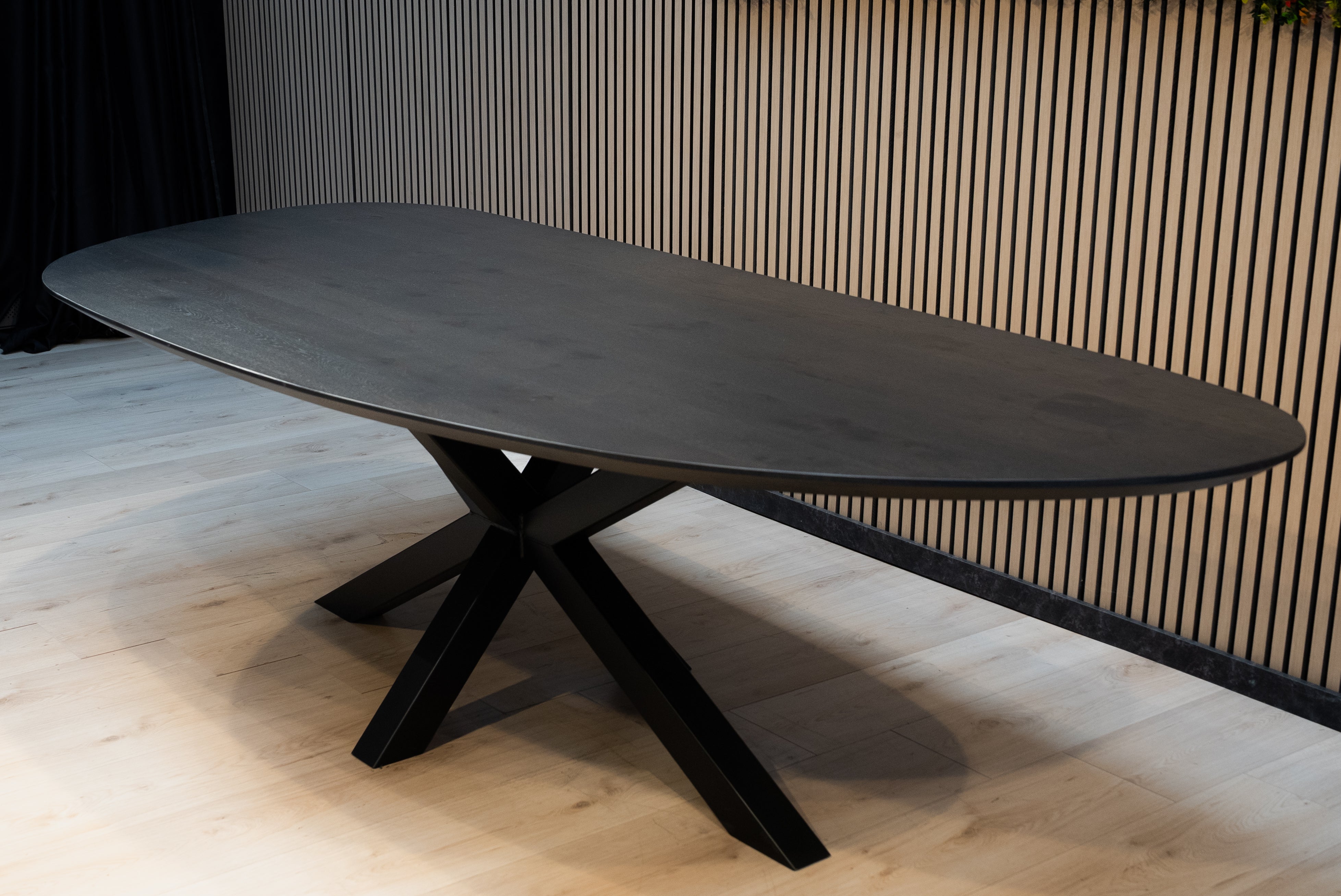 Table Organic Oak Wood - Set Cone Leg - Dark Grey