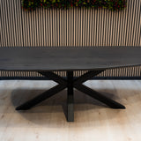 Table en chêne bio - Pieds coniques - Gris foncé