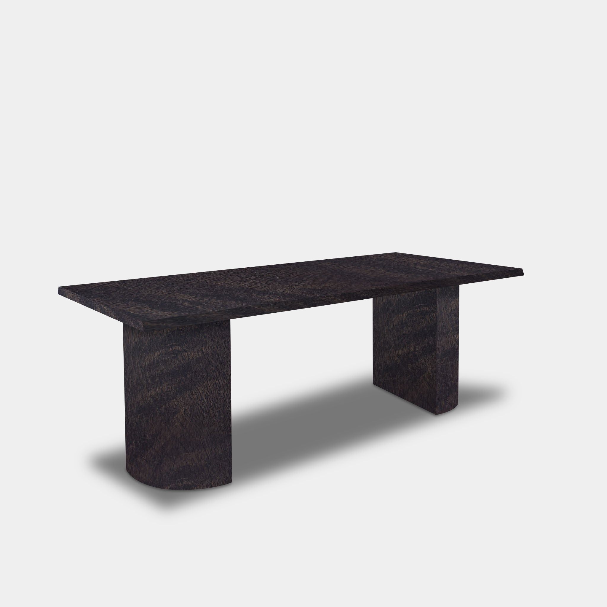 Tafel Boomstam Eikenhout - Half Rond - Dark Grey