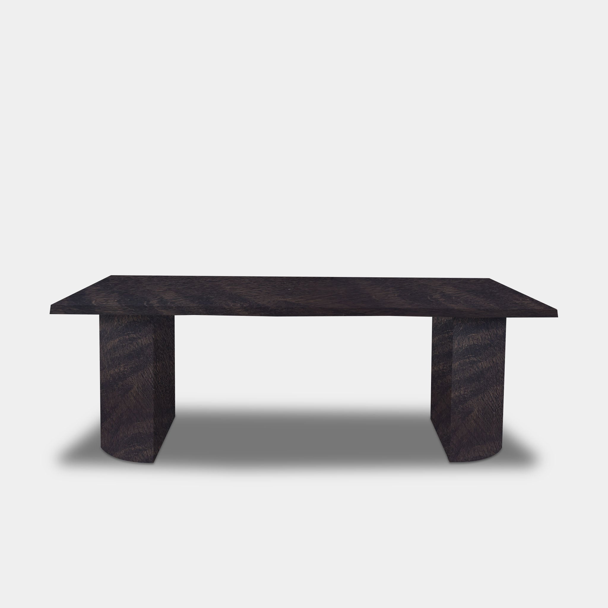 Tafel Boomstam Eikenhout - Half Rond - Dark Grey