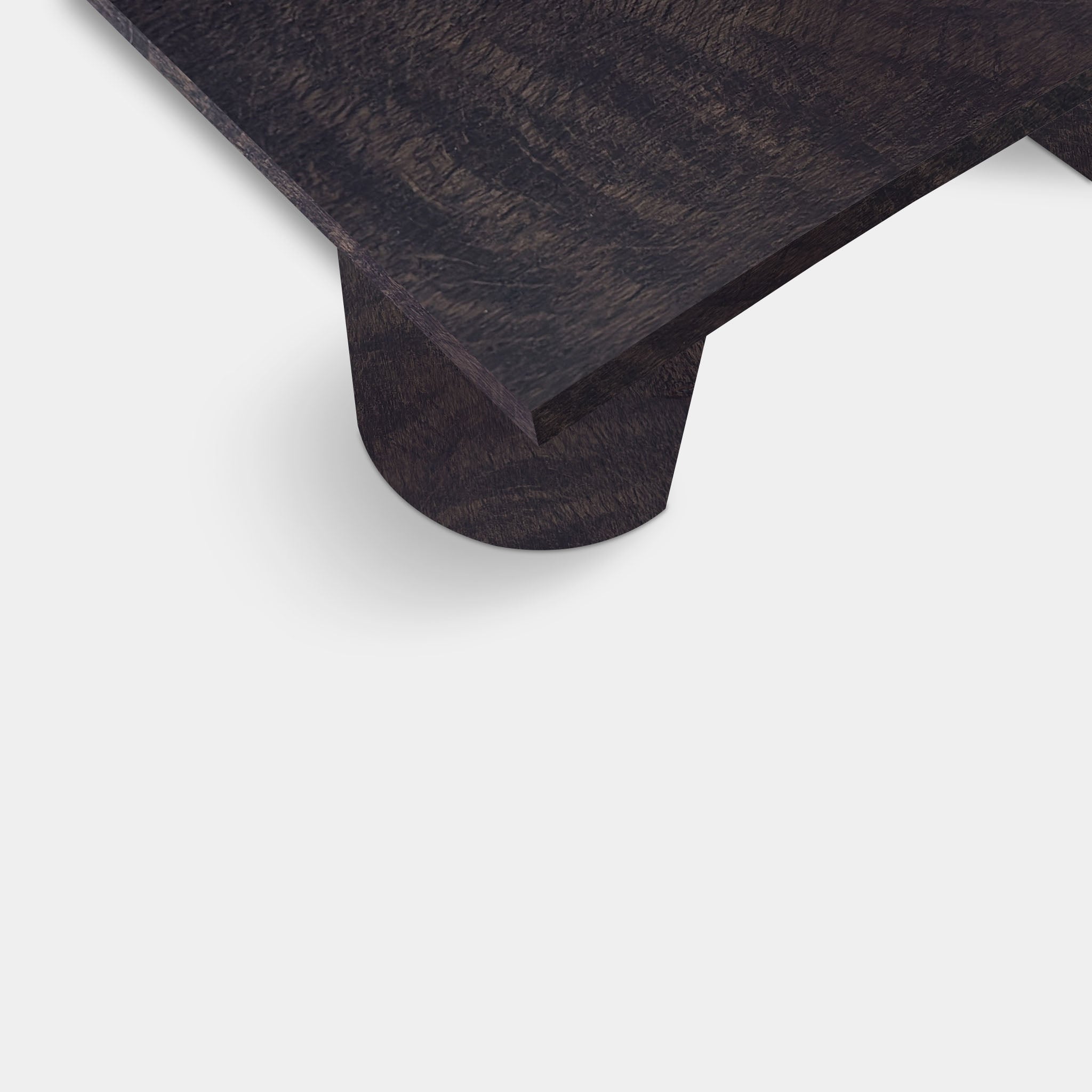Tafel Boomstam Eikenhout - Half Rond - Dark Grey