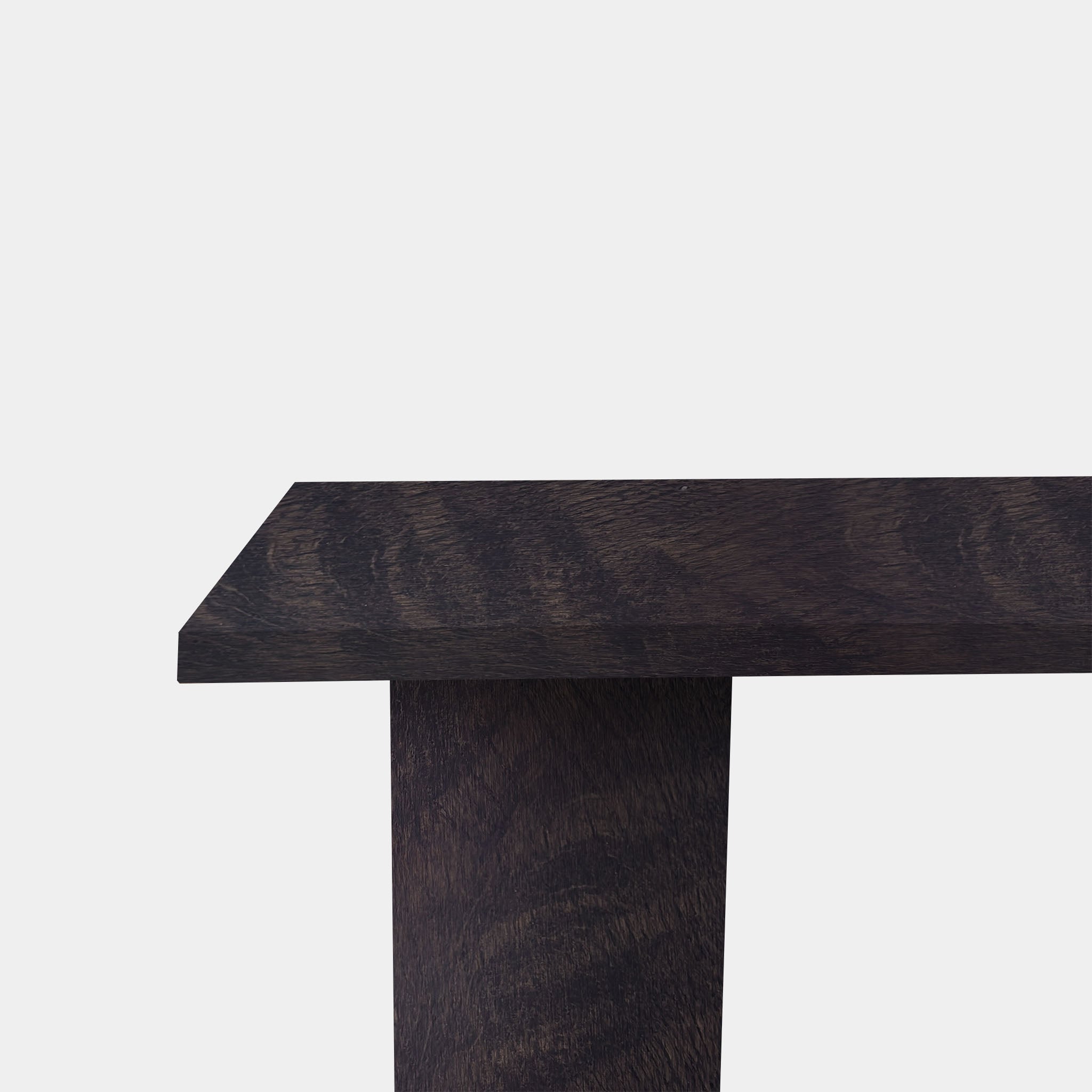 Tafel Boomstam Eikenhout - Half Rond - Dark Grey