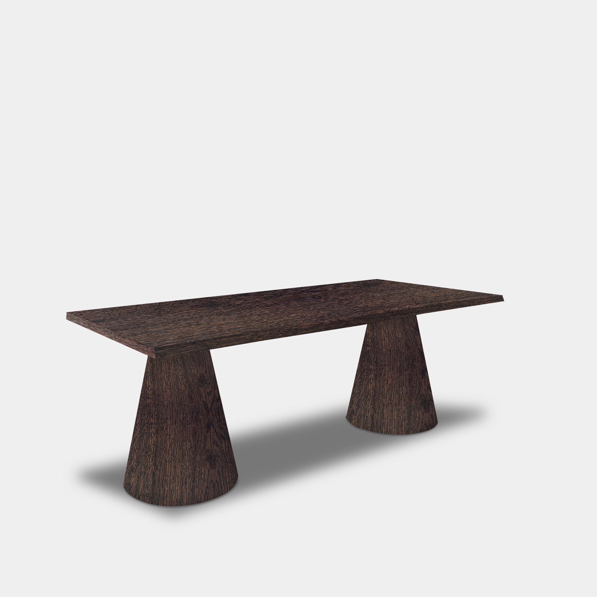 Tafel Boomstam Eikenhout - Set Kegelpoot - Dear Brown