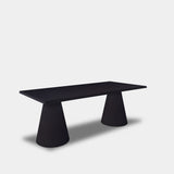 Tafel Boomstam Eikenhout - Set Kegelpoot - Donker Eiken