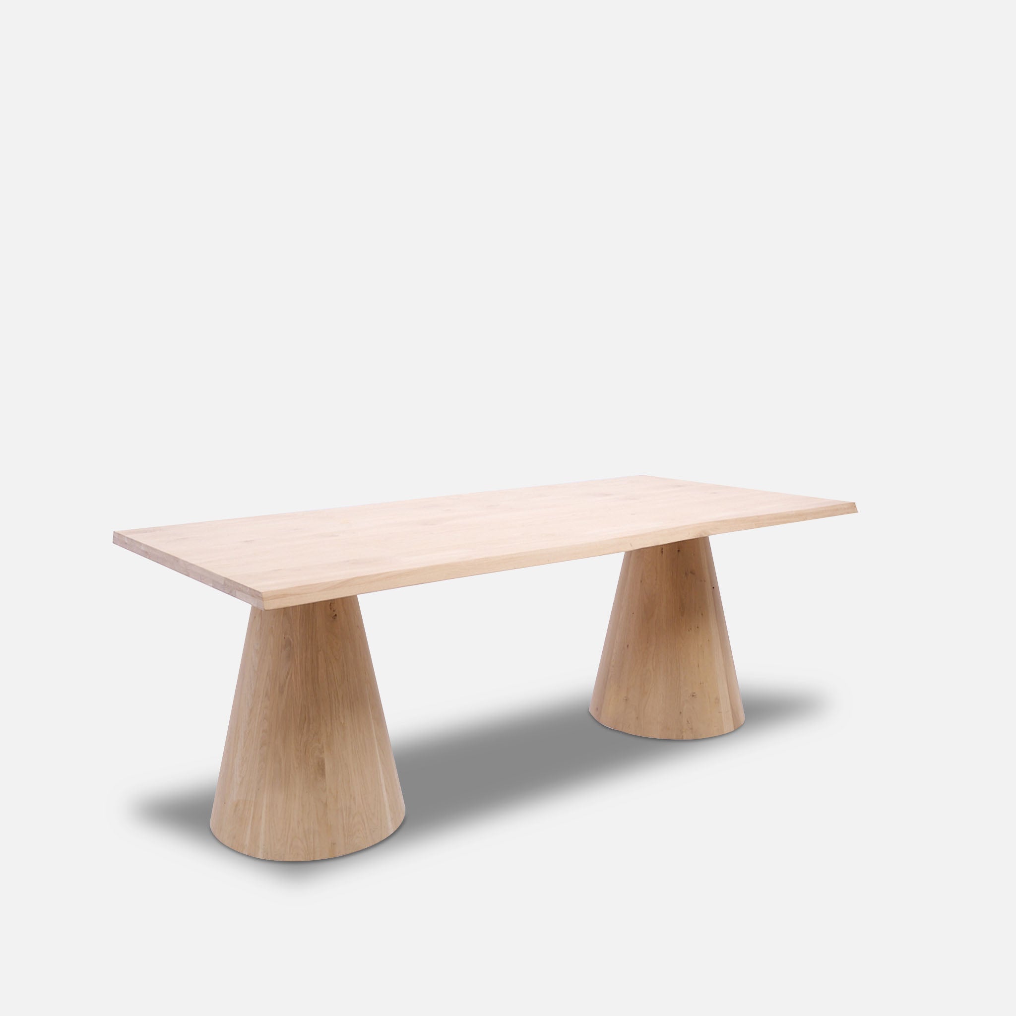 Tafel Boomstam Eikenhout - Set Kegelpoot - Onbehandeld