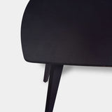 Table ovale danoise en chêne - Base en bois - Chêne foncé