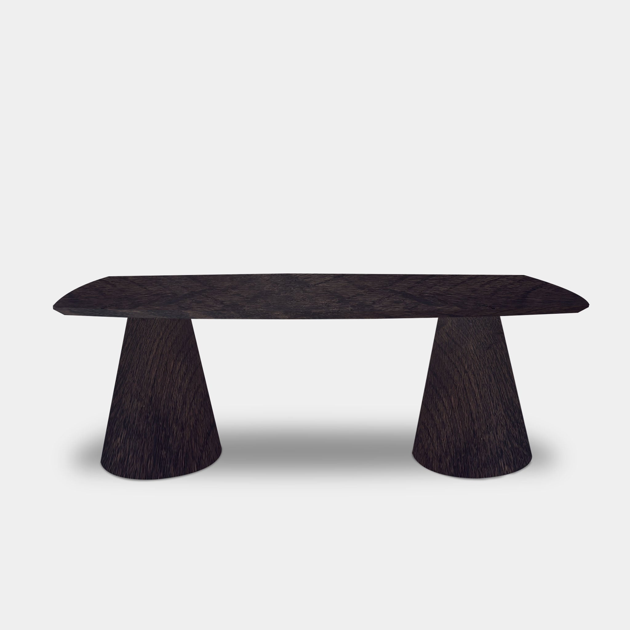 Danish Oval Oak Table - Set Cone Leg - Dark Grey