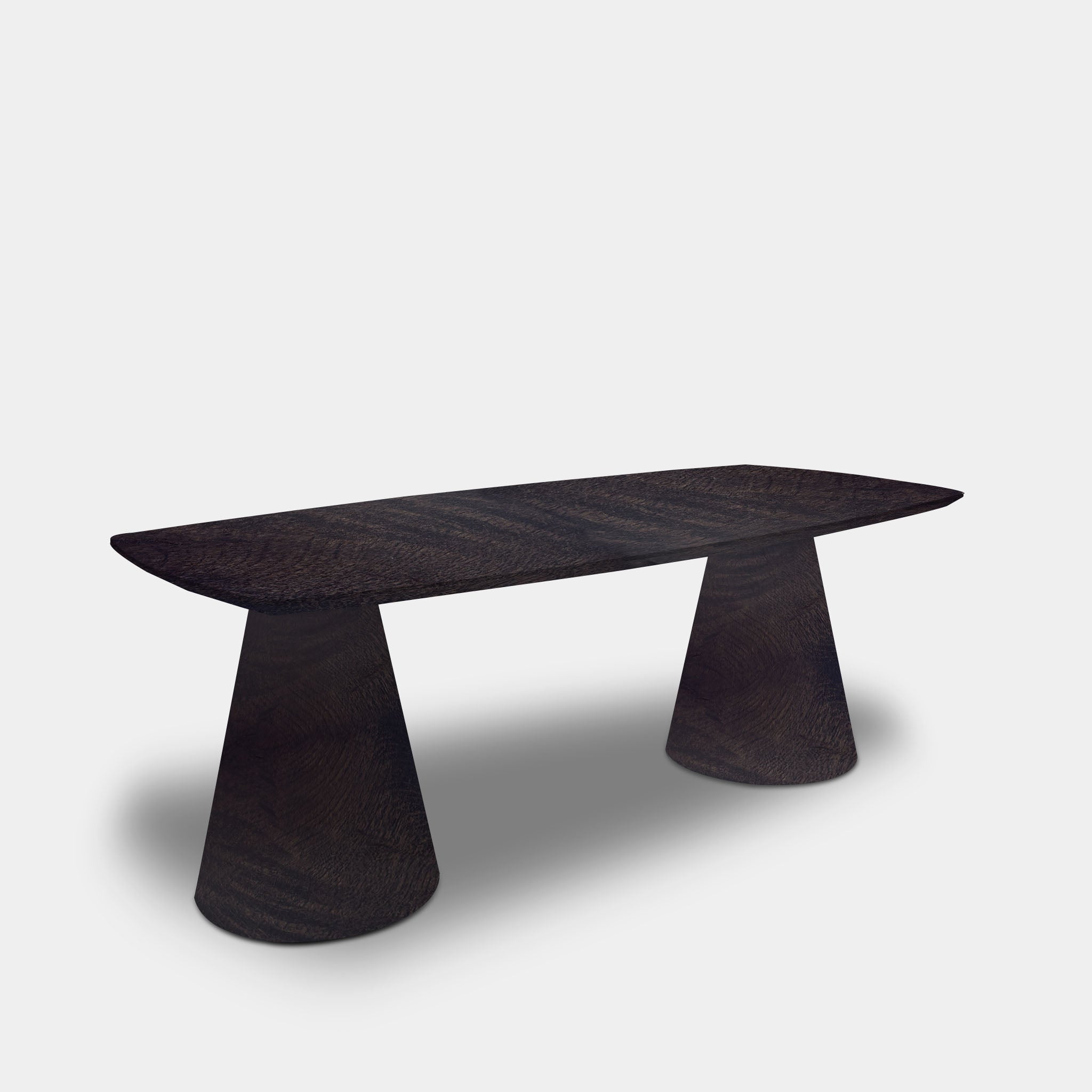 Danish Oval Oak Table - Set Cone Leg - Dark Grey