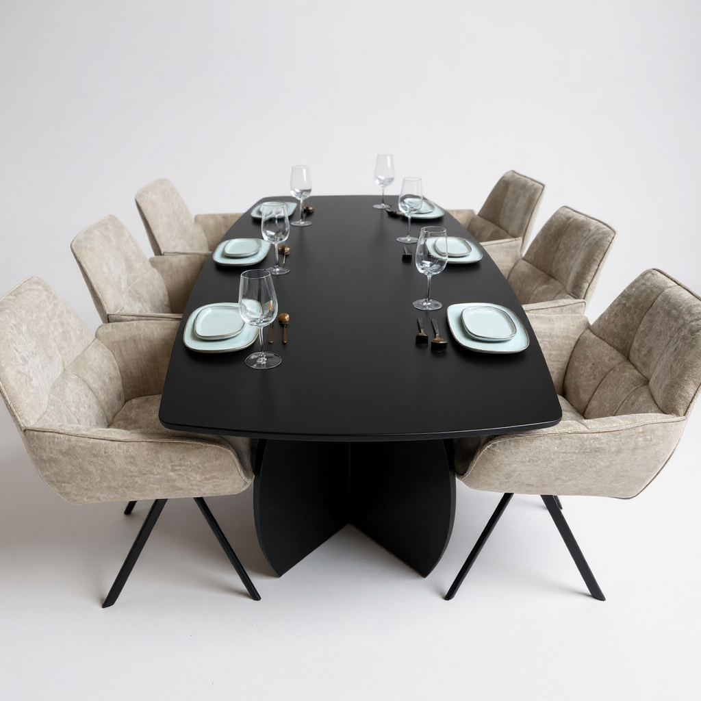 Tafel Deens Ovaal Eikenhout - Set Driehoek - Donker Eiken