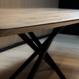 Table ovale danoise en chêne - Pied torsadé - Sable
