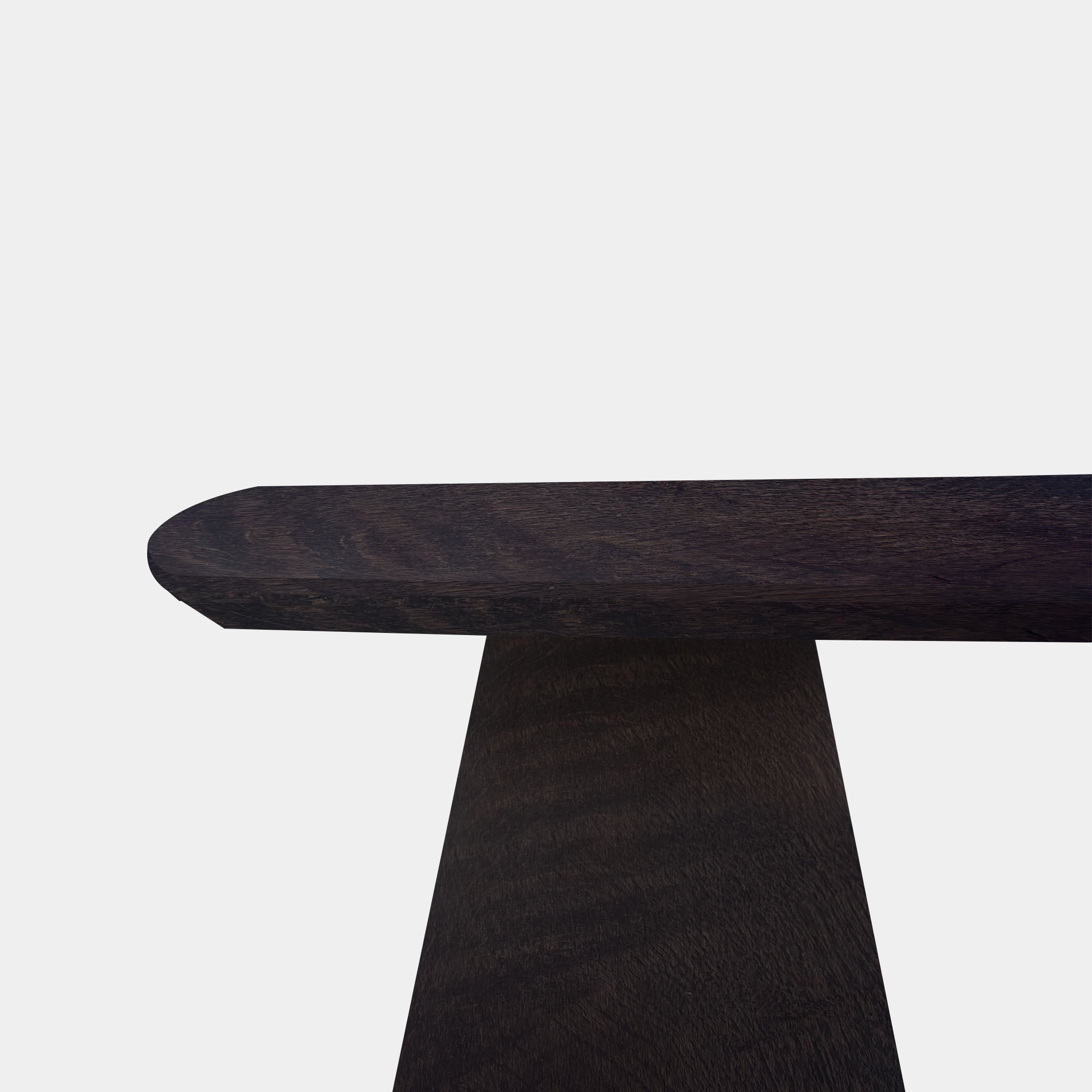 Danish Oval Oak Table - Set Cone Leg - Dark Grey
