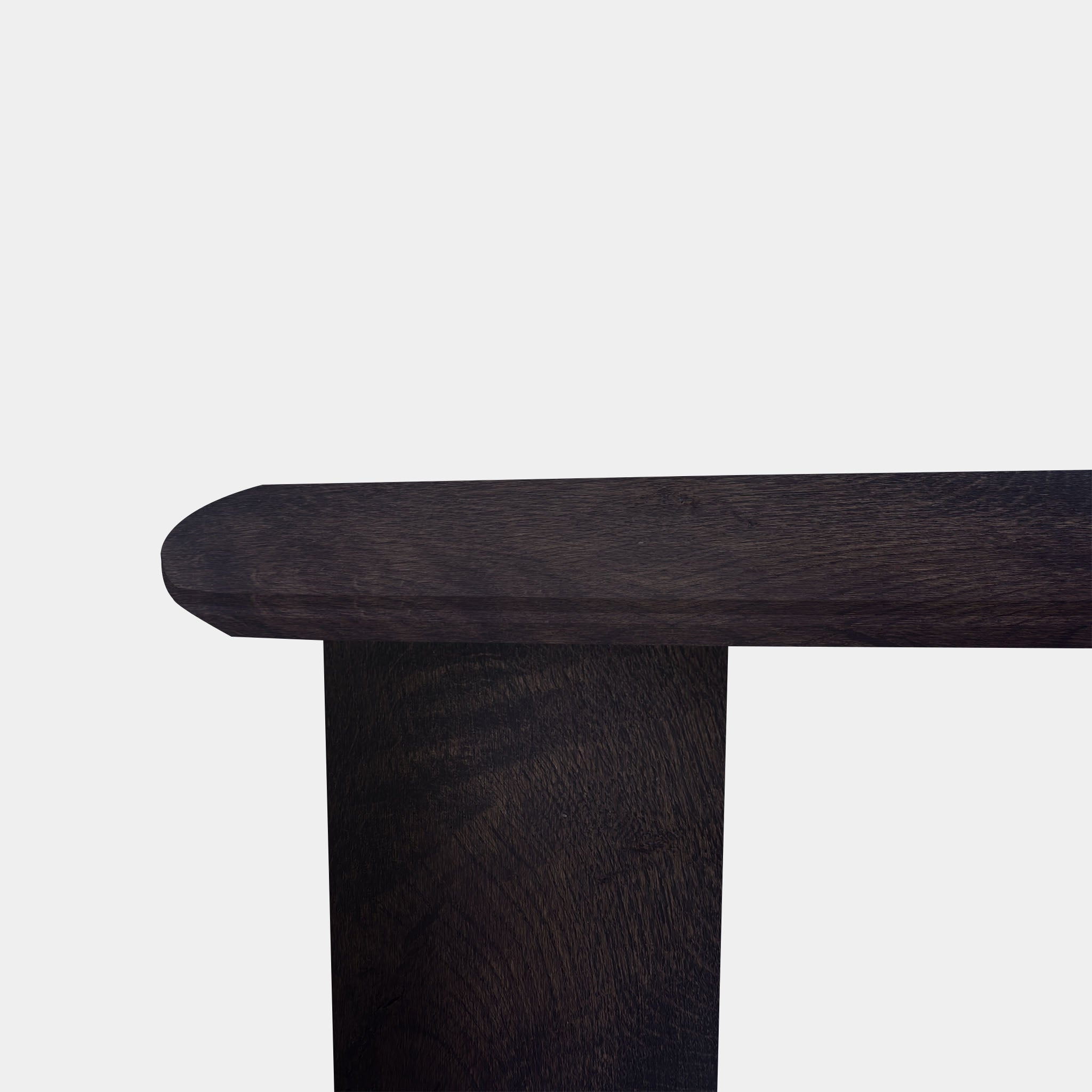 Danish Oval Table Oak - Half Round - Dark Grey