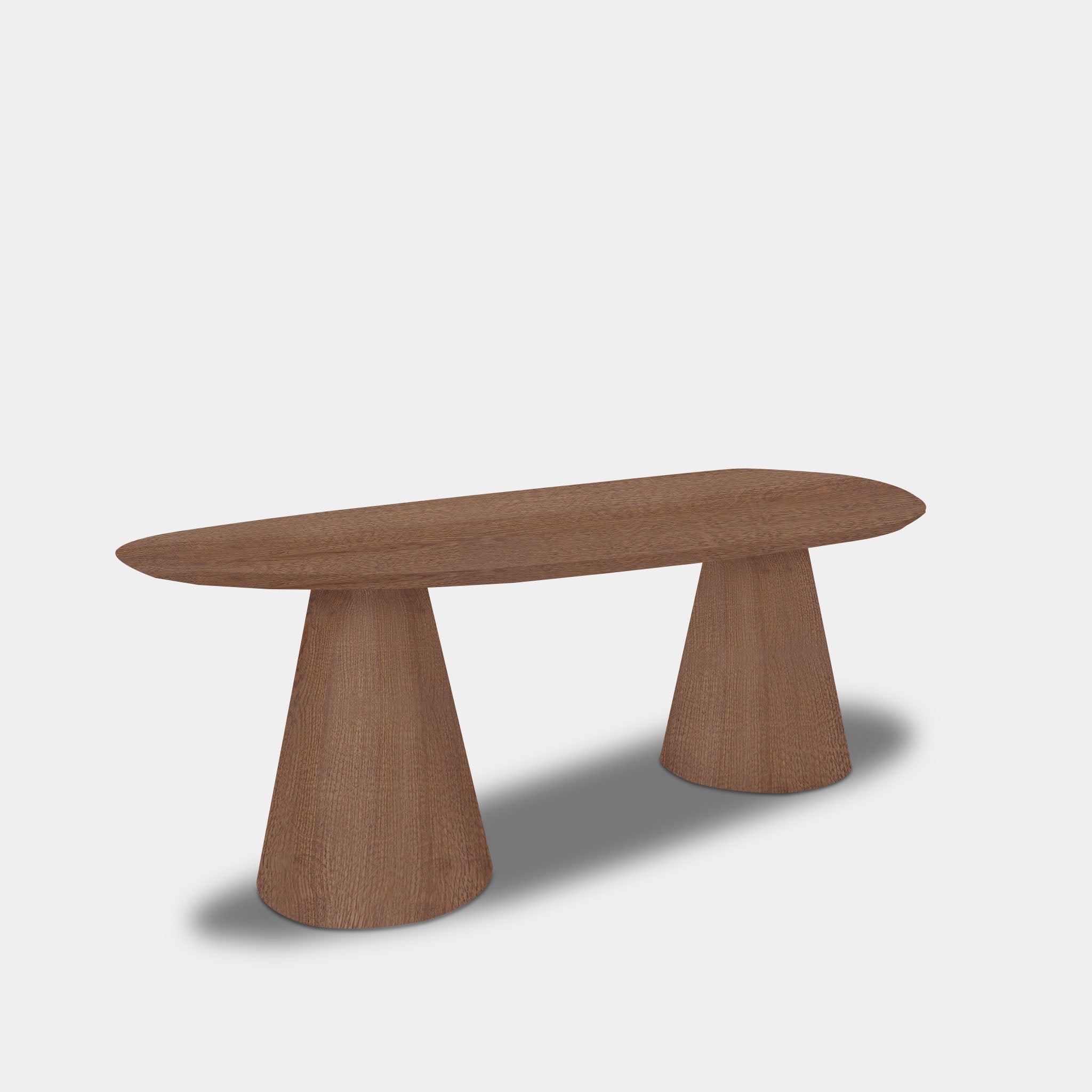 Tafel organisch eikenhout - Set Kegelpoot - Cinnamon