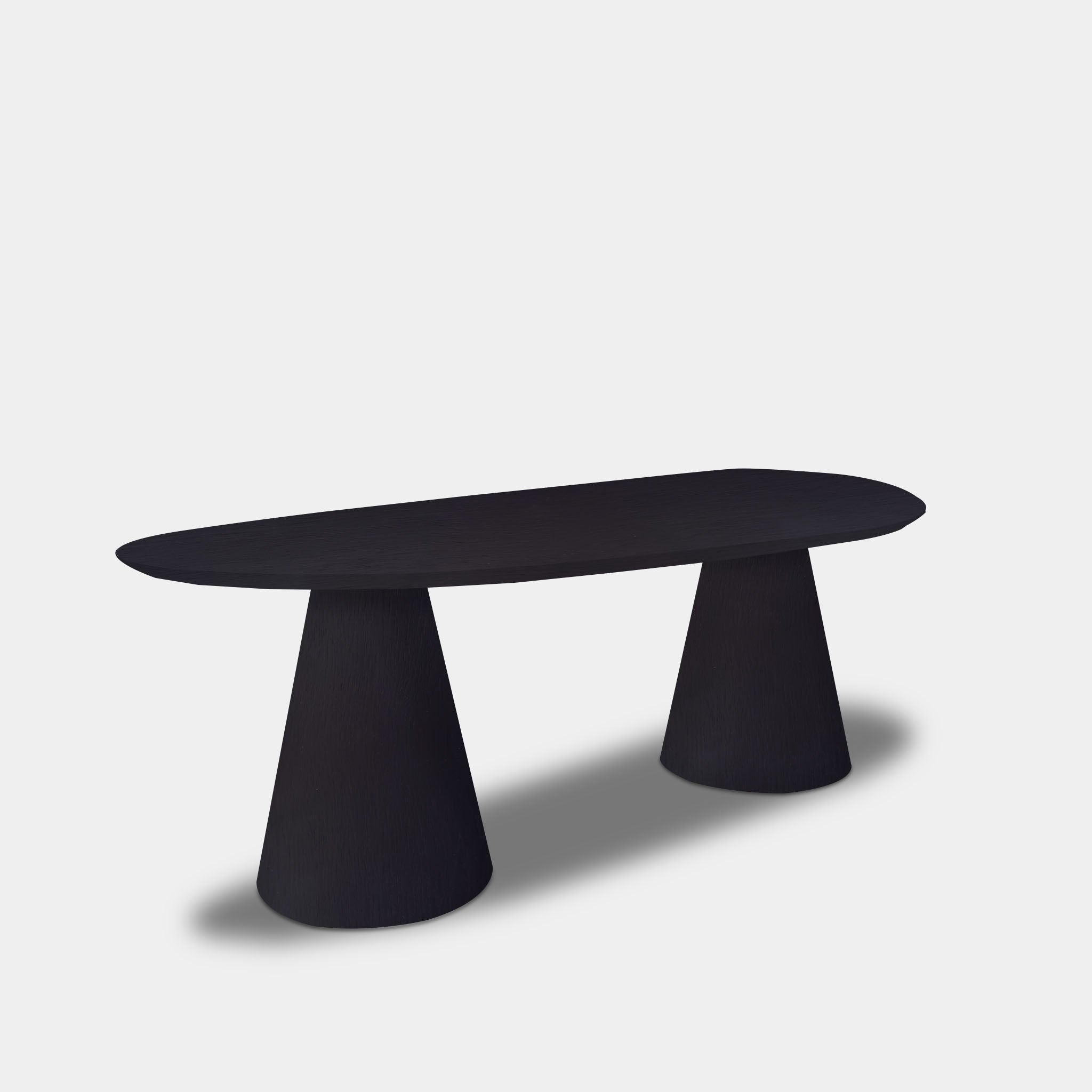 Table organic oak - Set cone leg - Dark oak