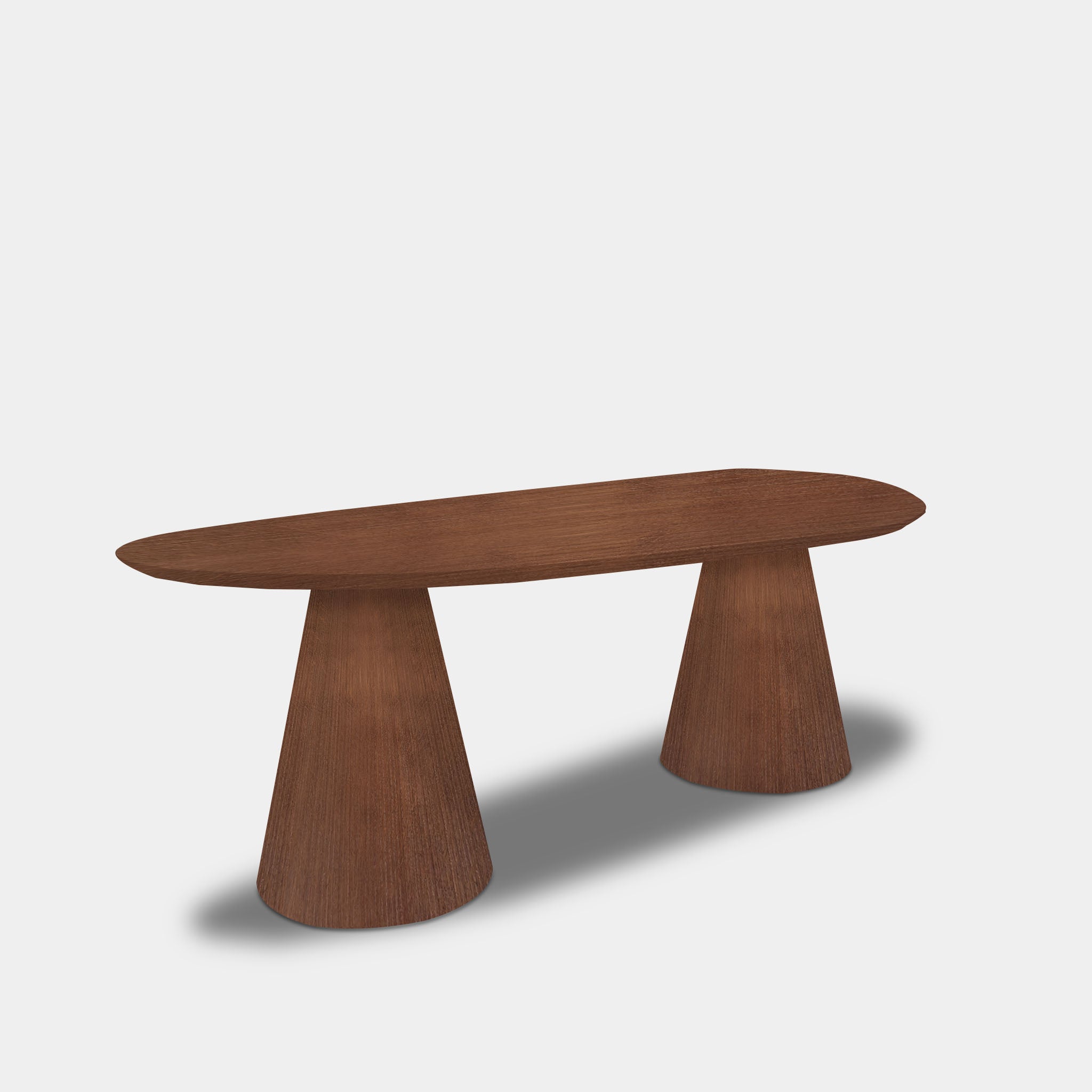 Tafel organisch eikenhout - Set Kegelpoot - Toscane 102