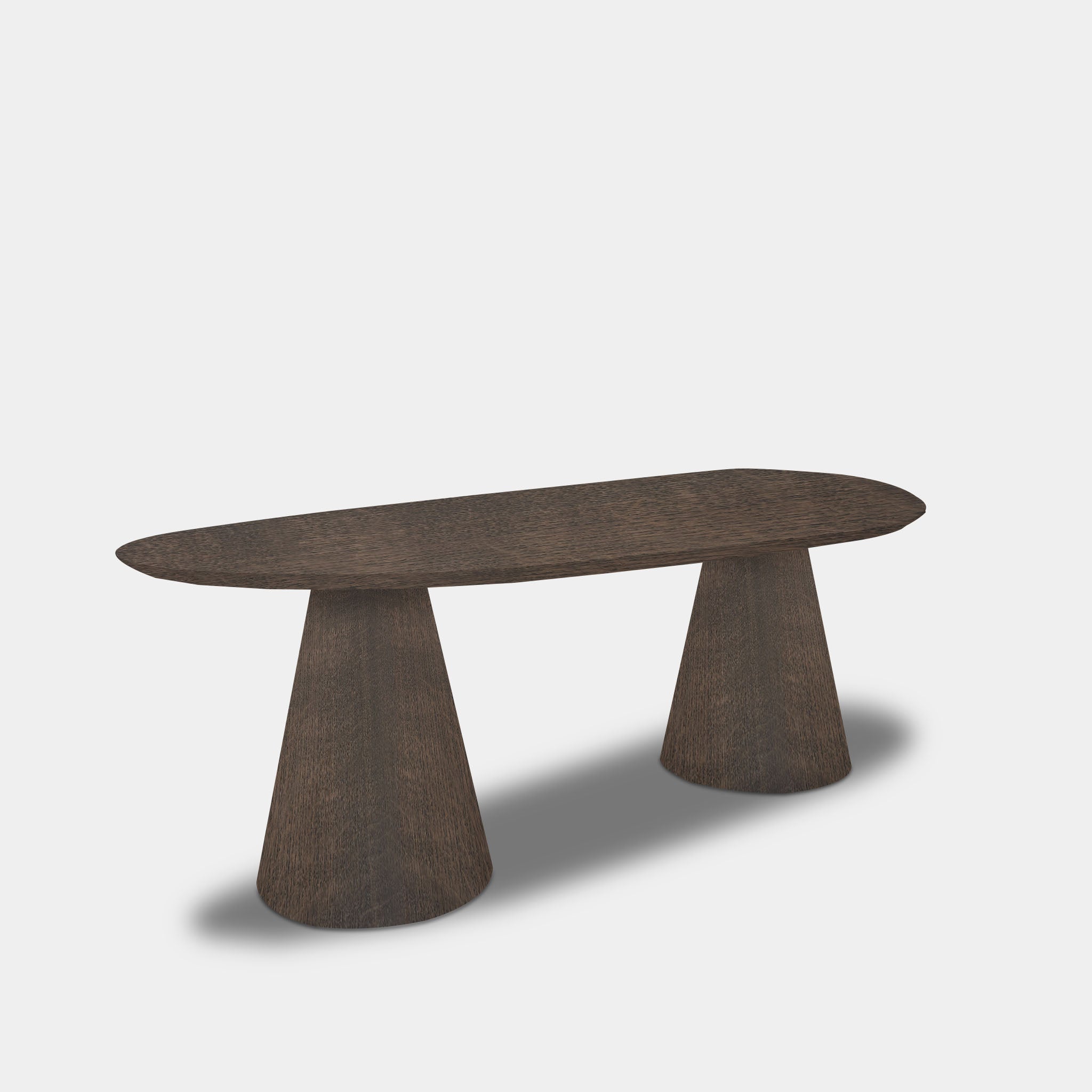 Tafel organisch eikenhout - Set Kegelpoot - Zand