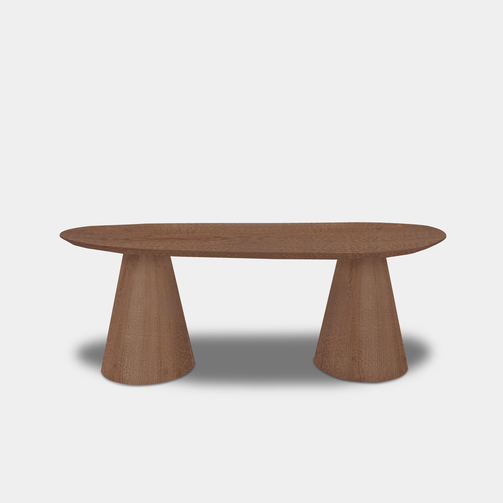 Tafel organisch eikenhout - Set Kegelpoot - Cinnamon