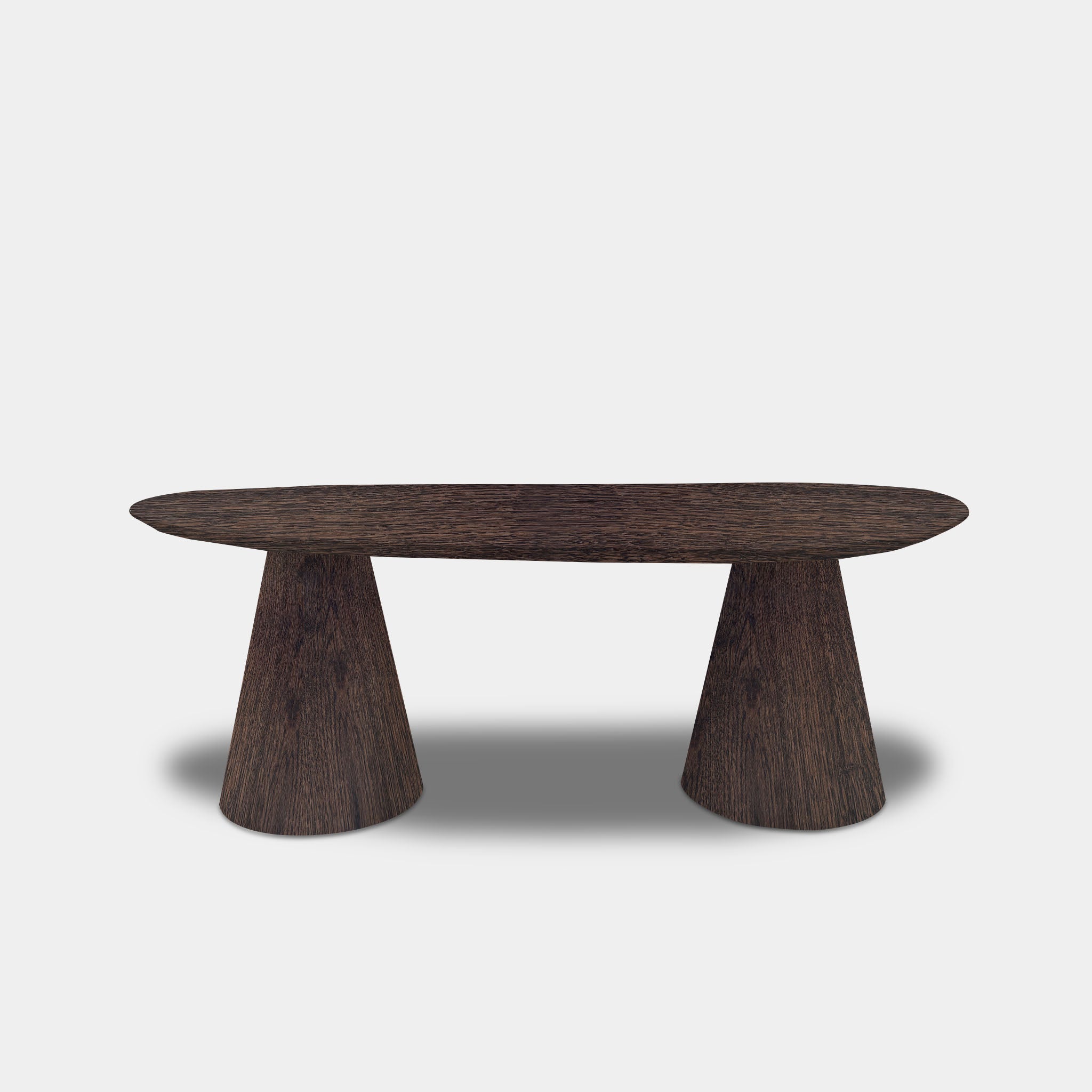 Tafel organisch eikenhout - Set Kegelpoot - Dear Brown