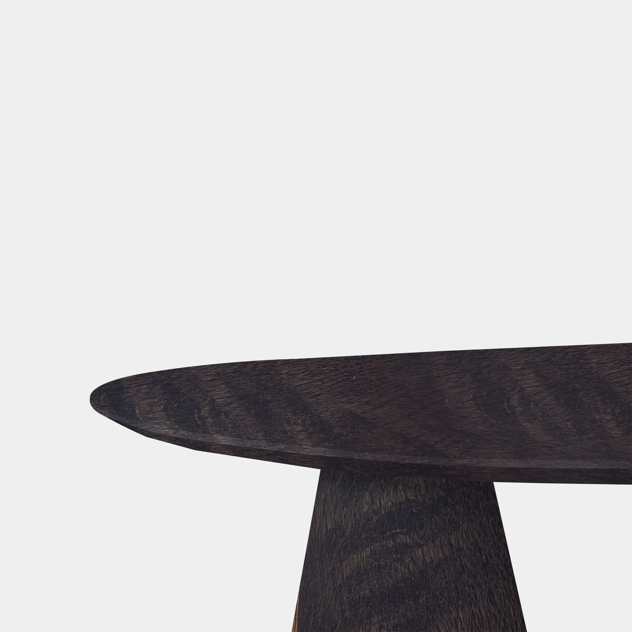 Tafel organisch eikenhout - Set Kegelpoot - Dark Grey