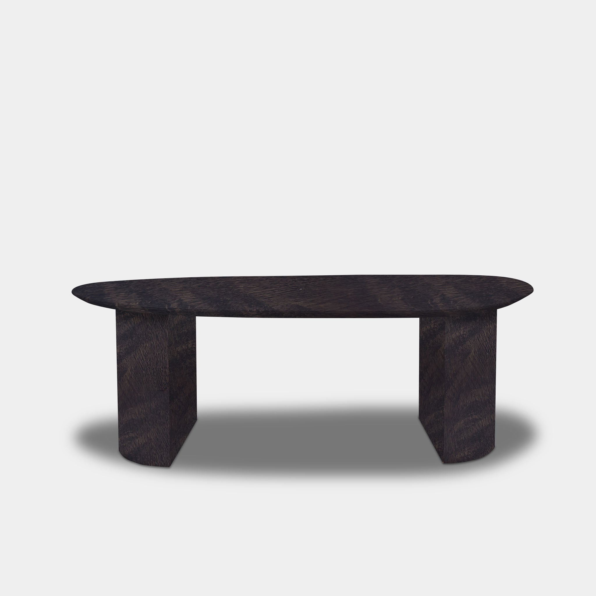 Tafel organisch eikenhout - Half Rond - Dark Grey