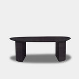 Table organic oak - Half Round - Night Glow