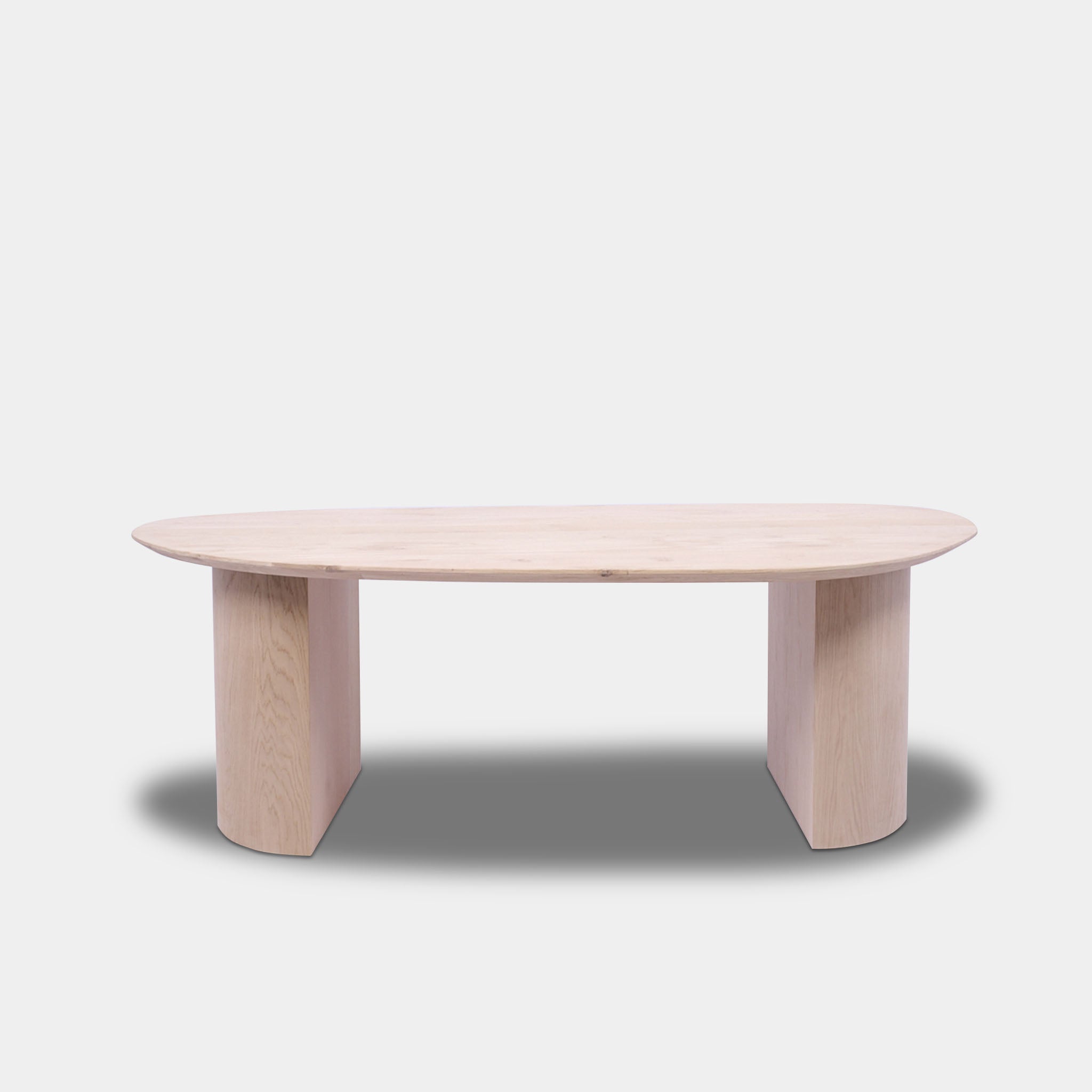 Tafel organisch eikenhout - Half Rond - Onbehandeld