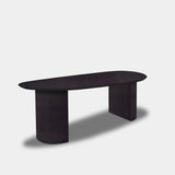 Table organic oak - Half Round - Night Glow