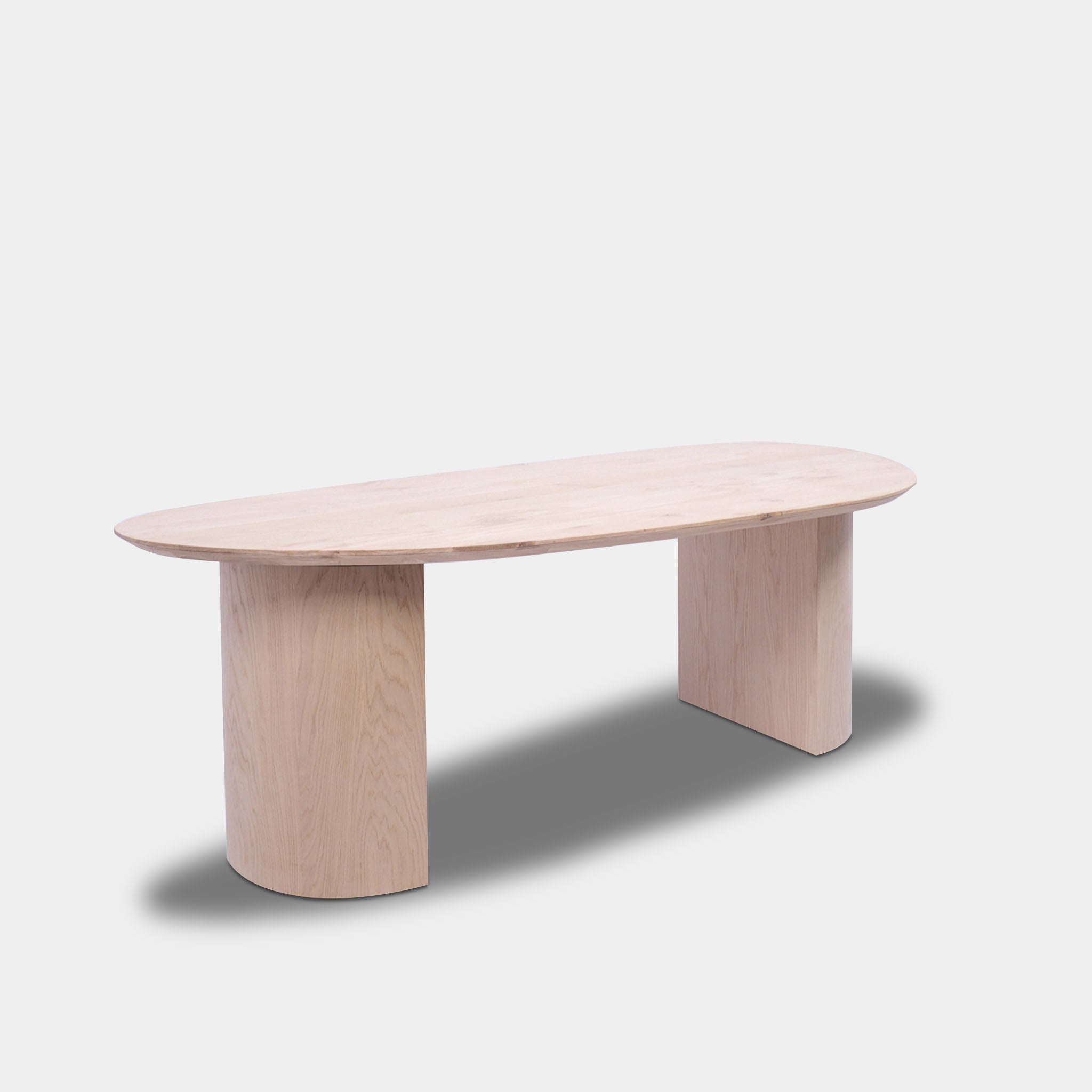 Tafel organisch eikenhout - Half Rond - Onbehandeld