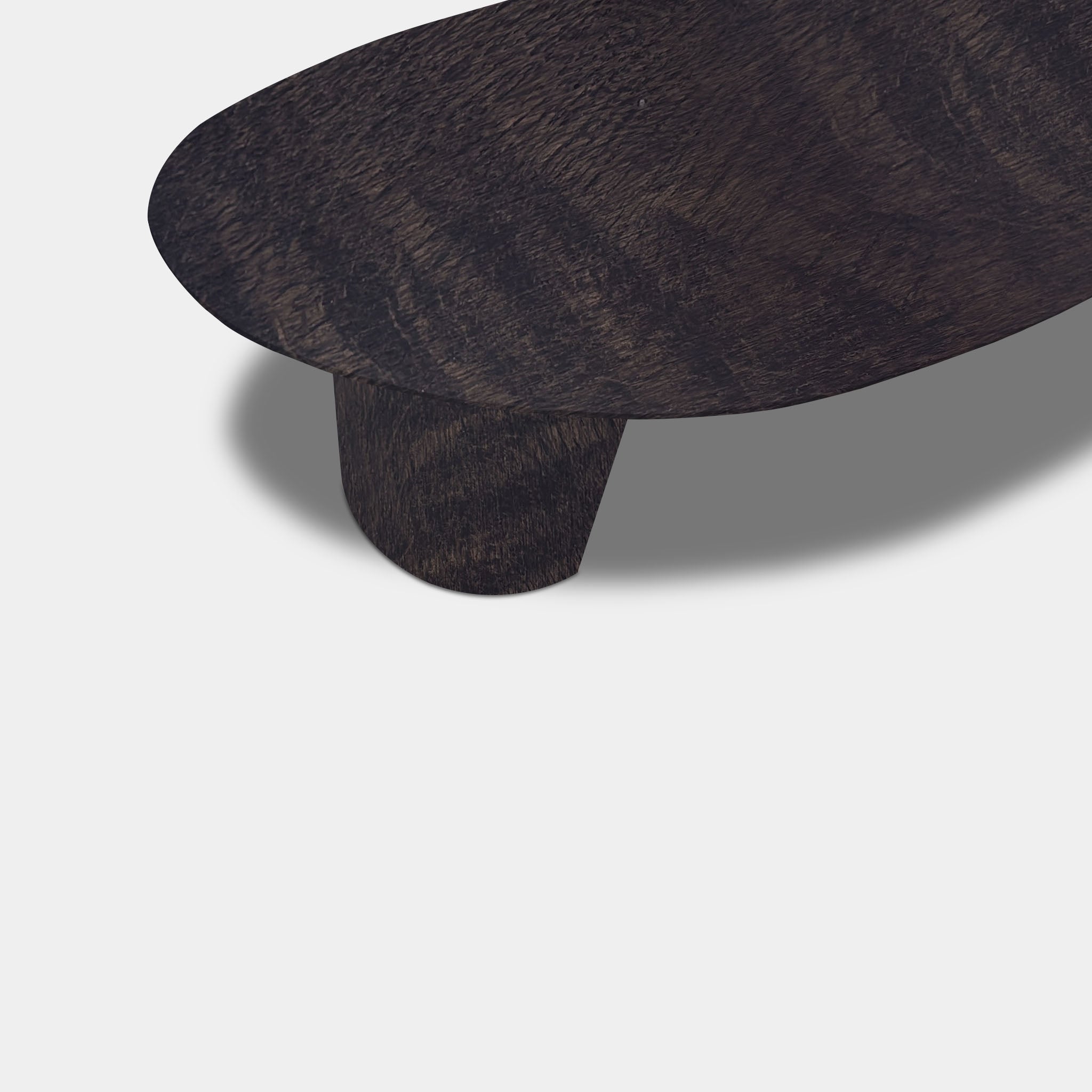 Tafel organisch eikenhout - Half Rond - Dark Grey