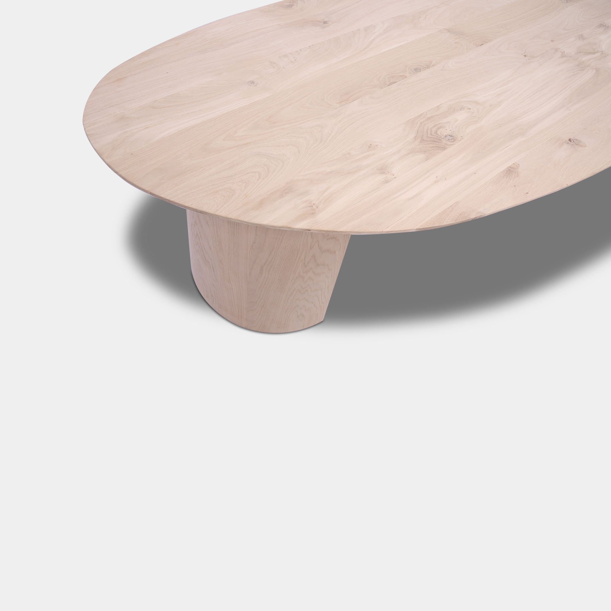 Tafel organisch eikenhout - Half Rond - Onbehandeld