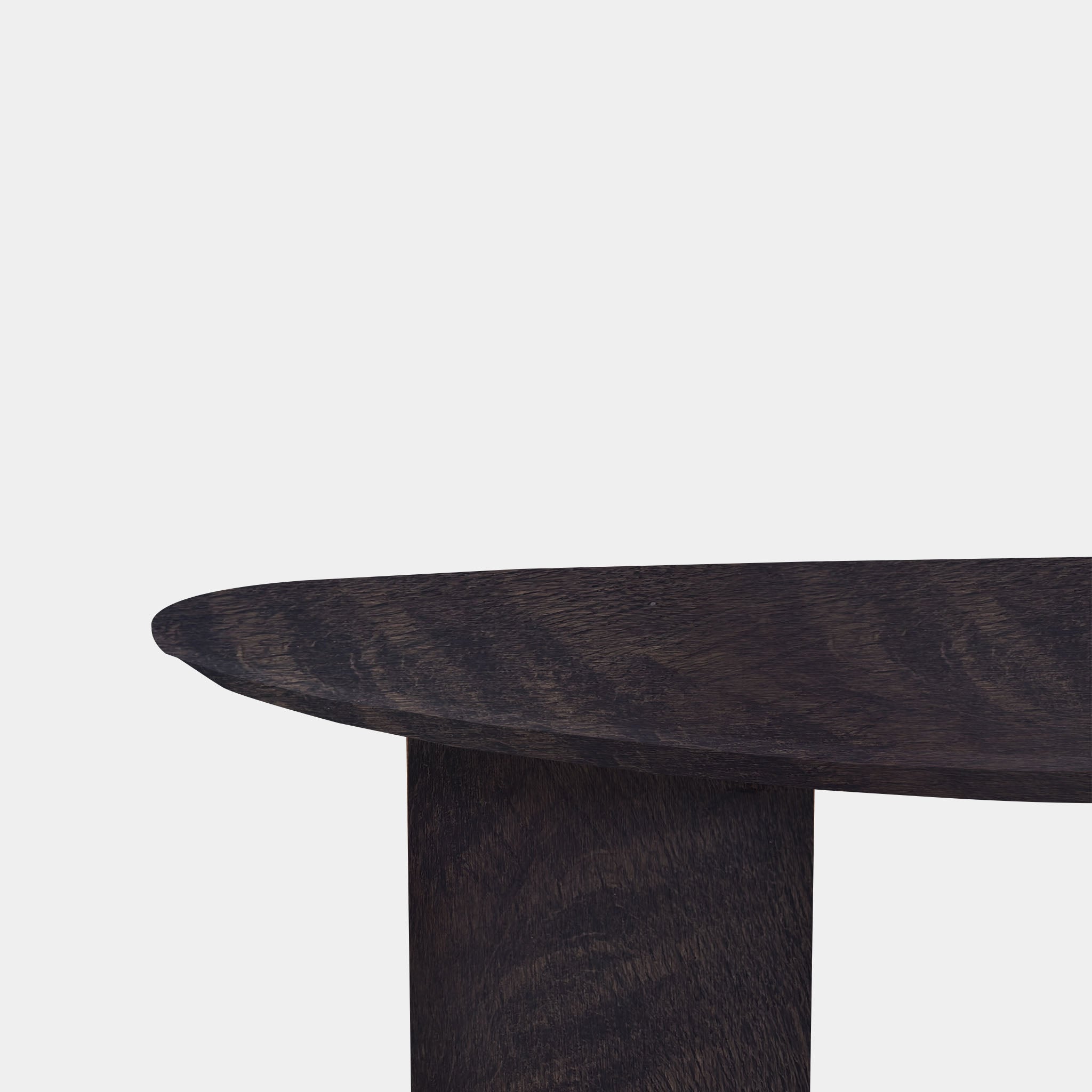 Tafel organisch eikenhout - Half Rond - Dark Grey