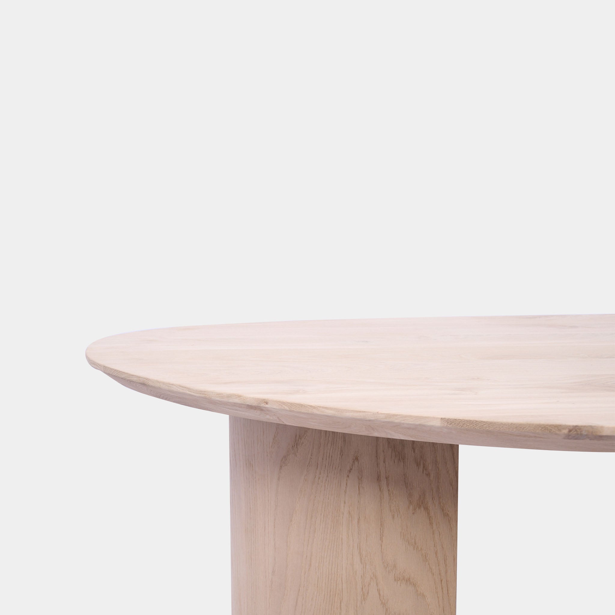 Tafel organisch eikenhout - Half Rond - Onbehandeld