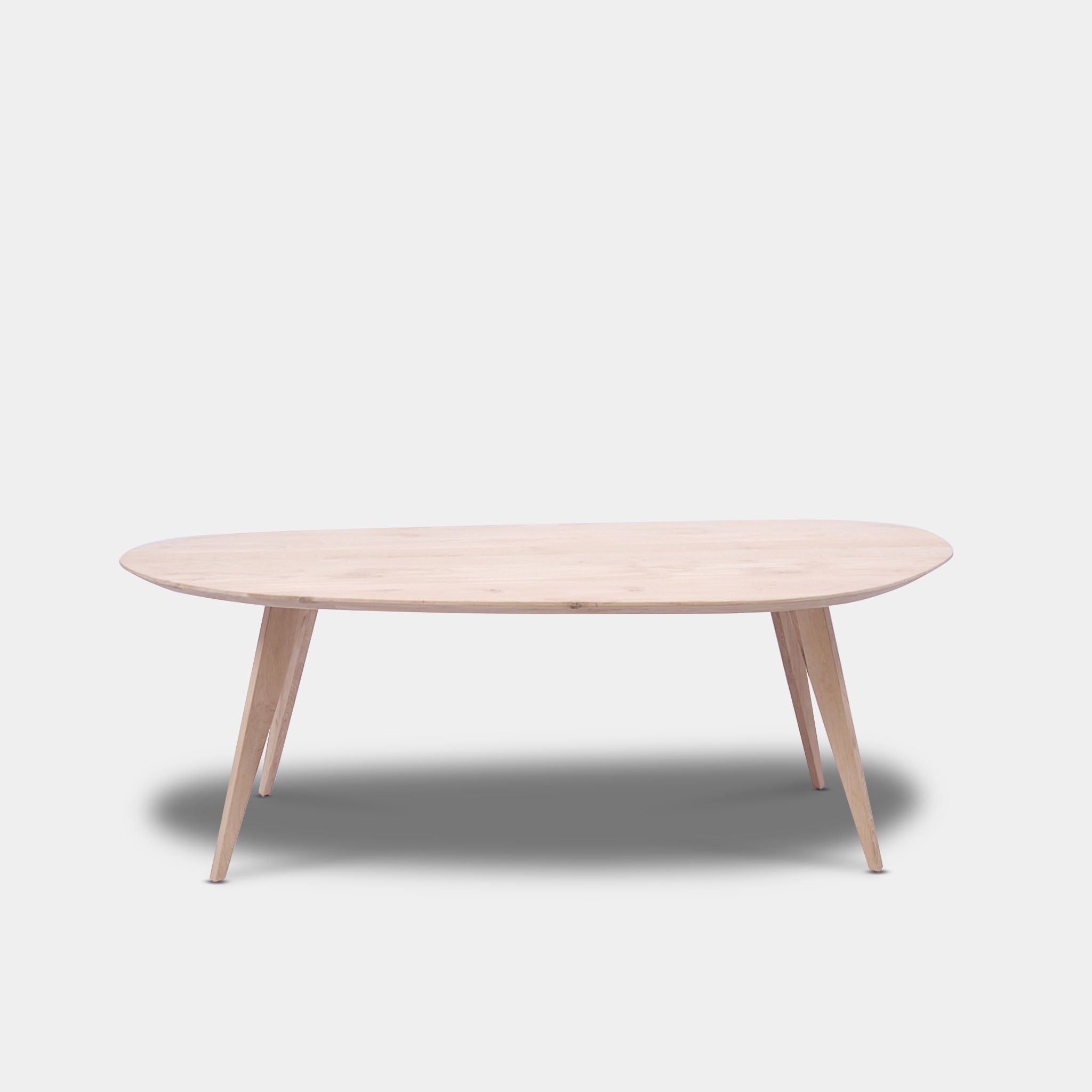 Tafel organisch eikenhout - Hout Onderstel - Onbehandeld