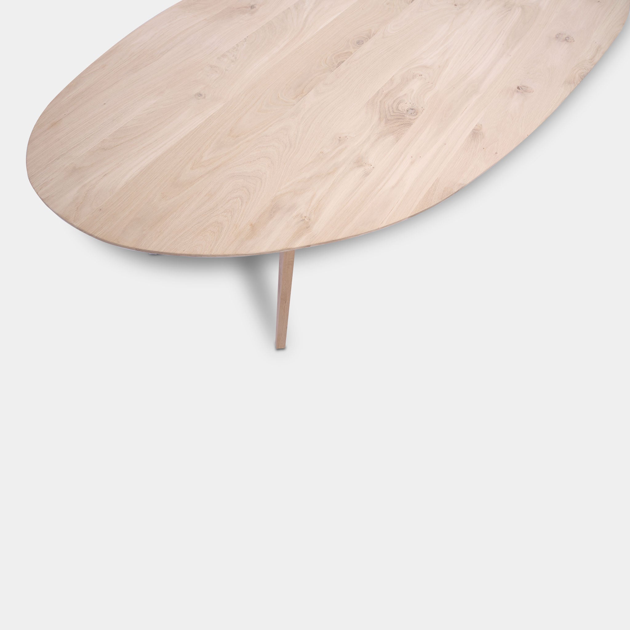 Tafel organisch eikenhout - Hout Onderstel - Onbehandeld