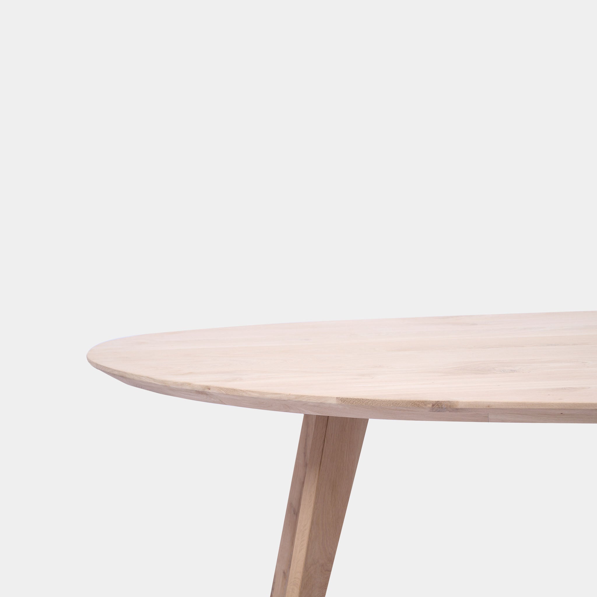 Tafel organisch eikenhout - Hout Onderstel - Onbehandeld