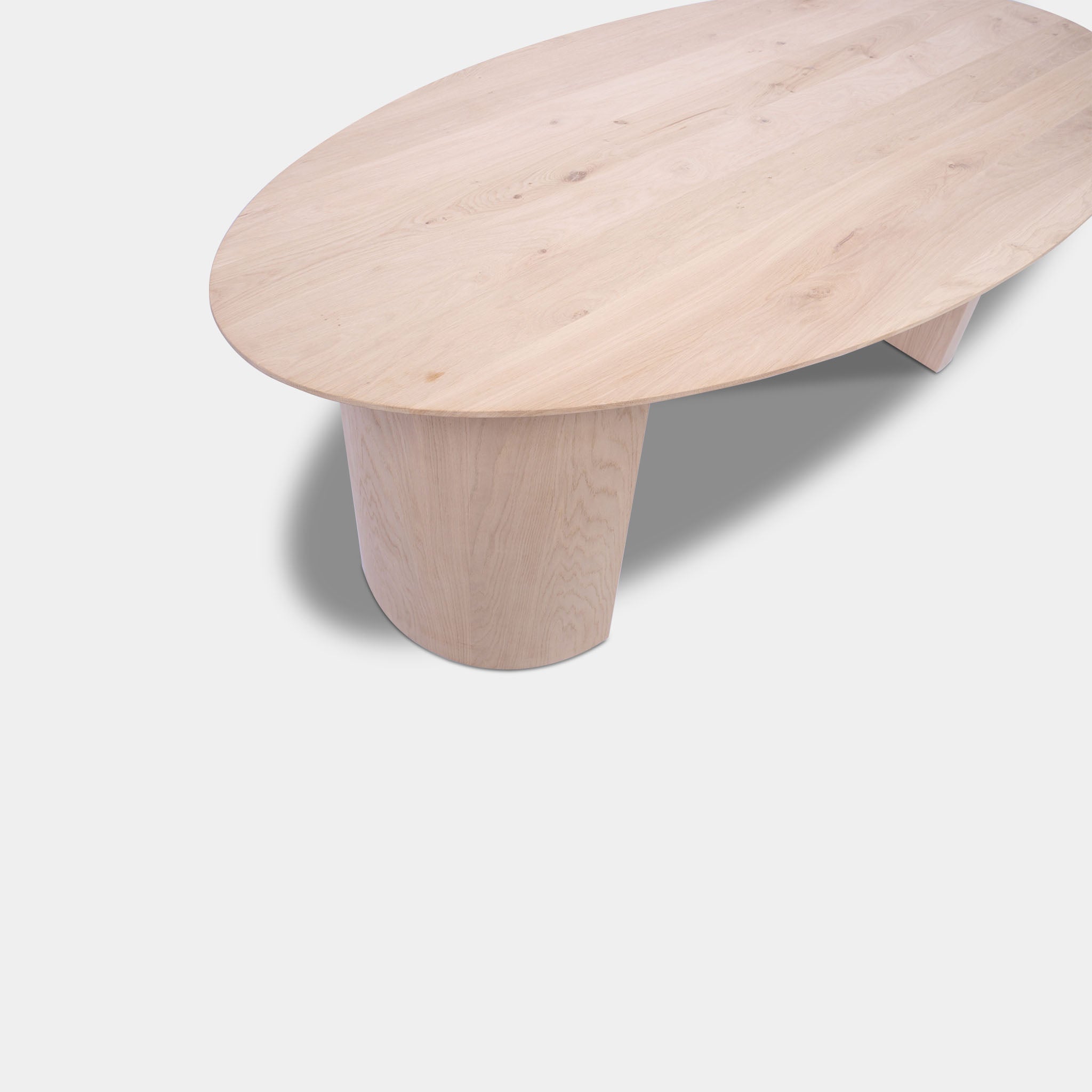 Tafel Ovaal Eikenhout - half rond - Onbehandeld