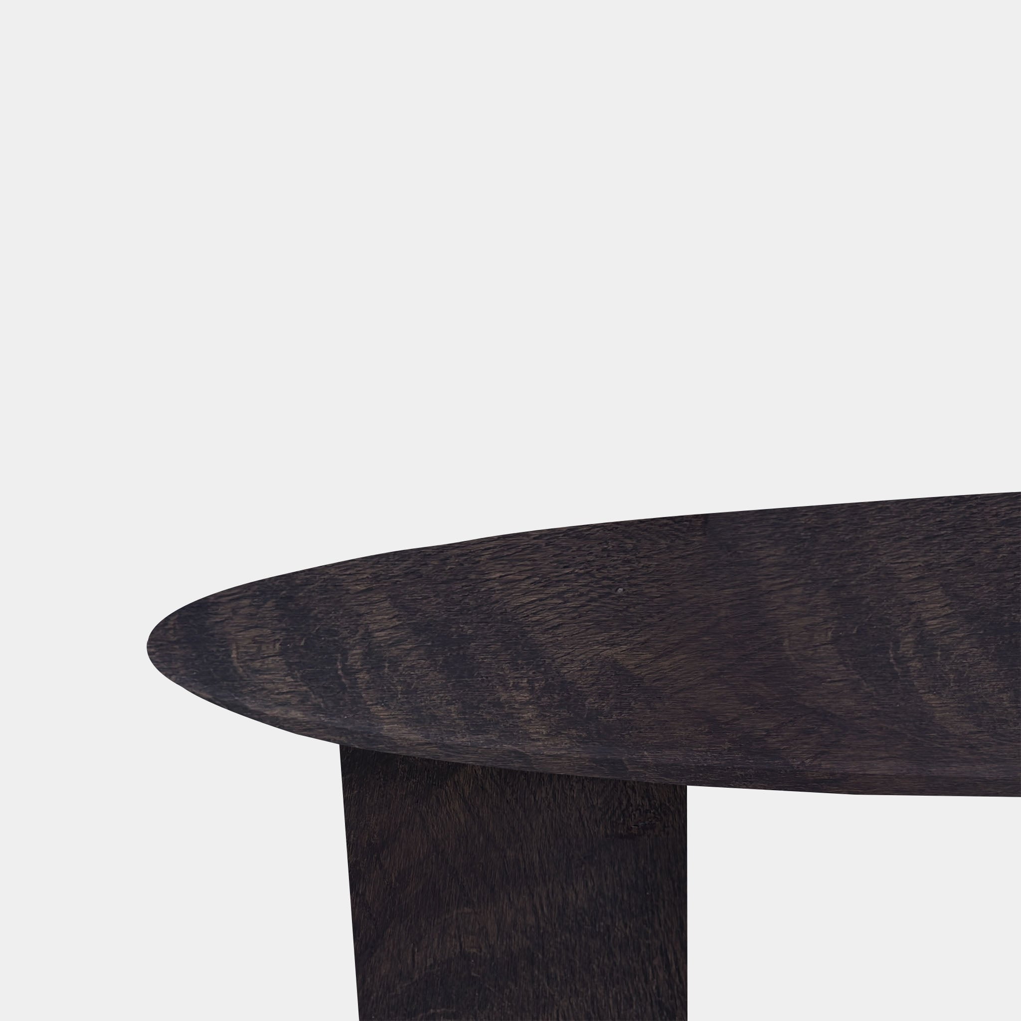 Tafel Ovaal Eikenhout - half rond - Dark Grey
