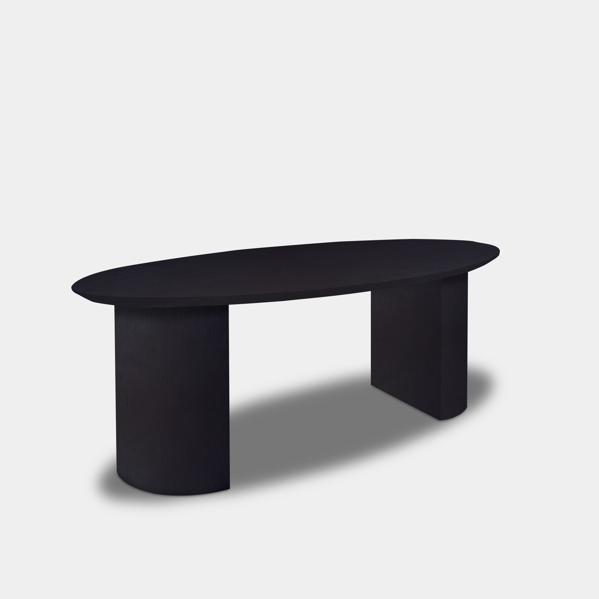 Tafel Ovaal Eikenhout - Half Rond - Donker Eiken