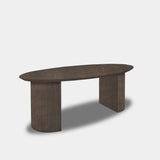 Tafel Ovaal Eikenhout - half rond - Zand