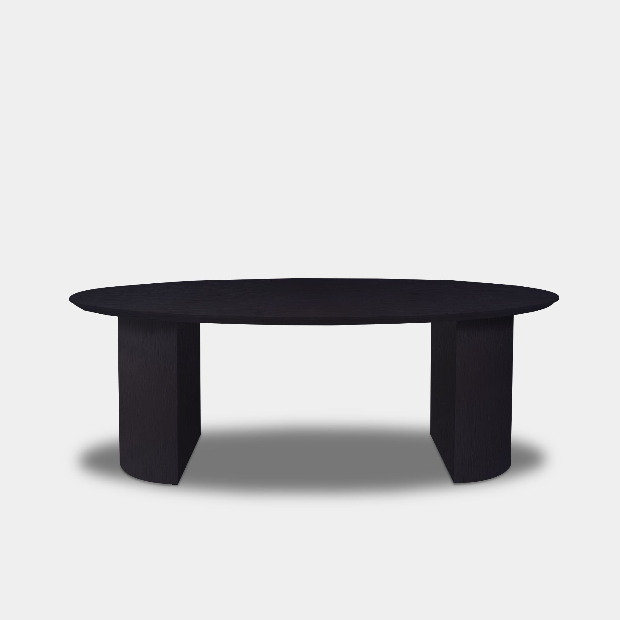 Tafel Ovaal Eikenhout - Half Rond - Donker Eiken