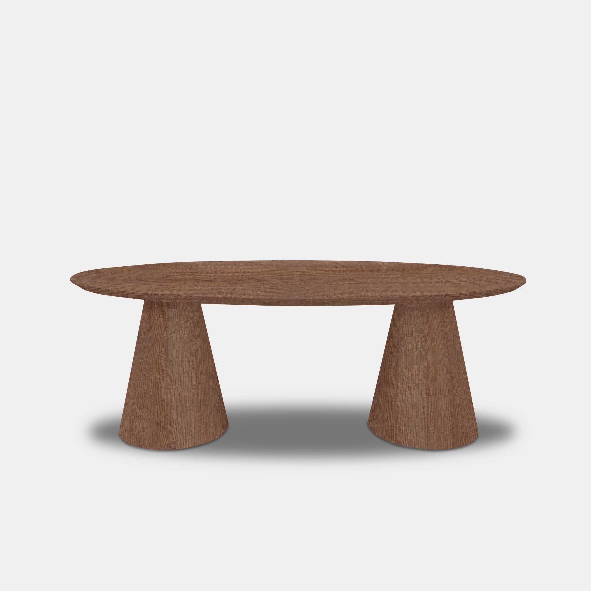 Tafel Ovaal Eikenhout - Set Kegelpoot - Cinnamon