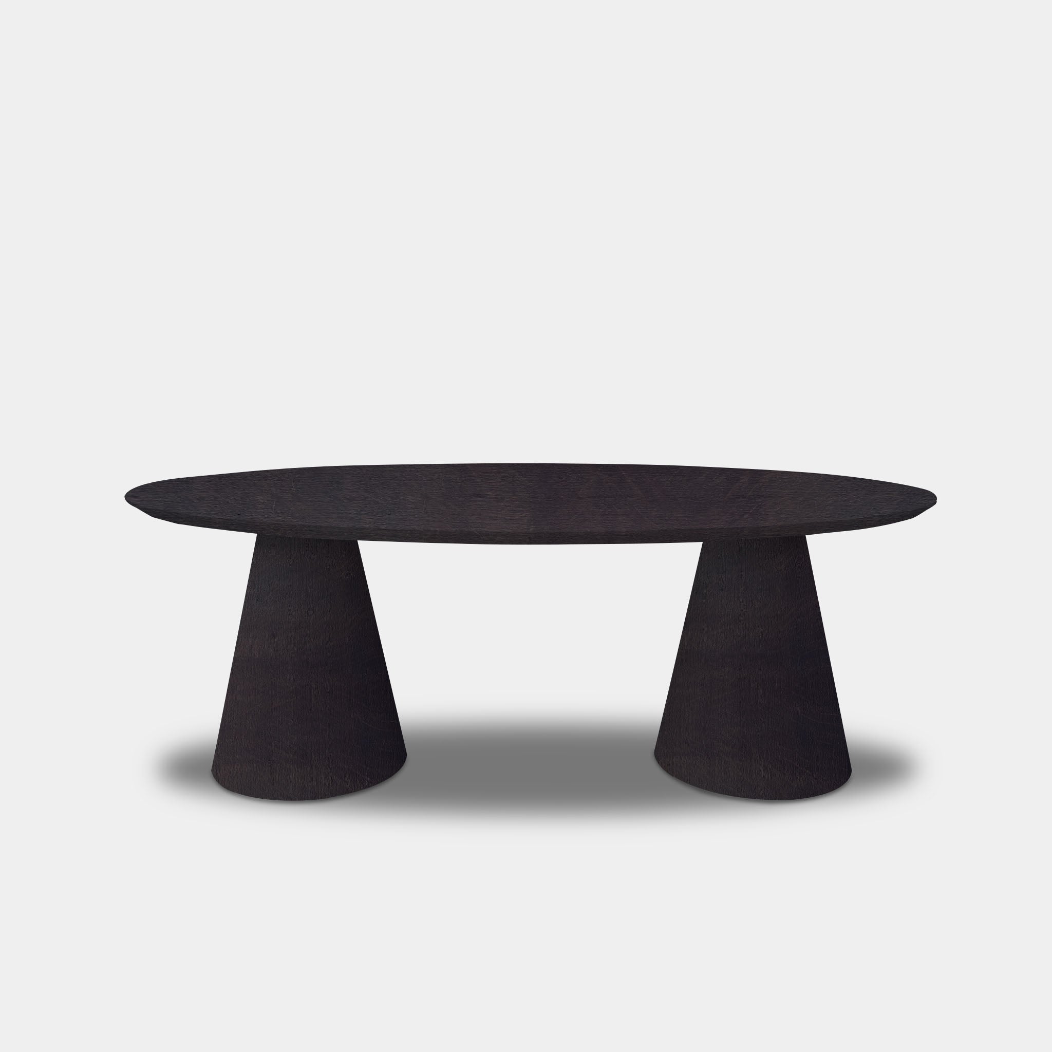 Tafel Ovaal Eikenhout - Set Kegelpoot - Night Glow