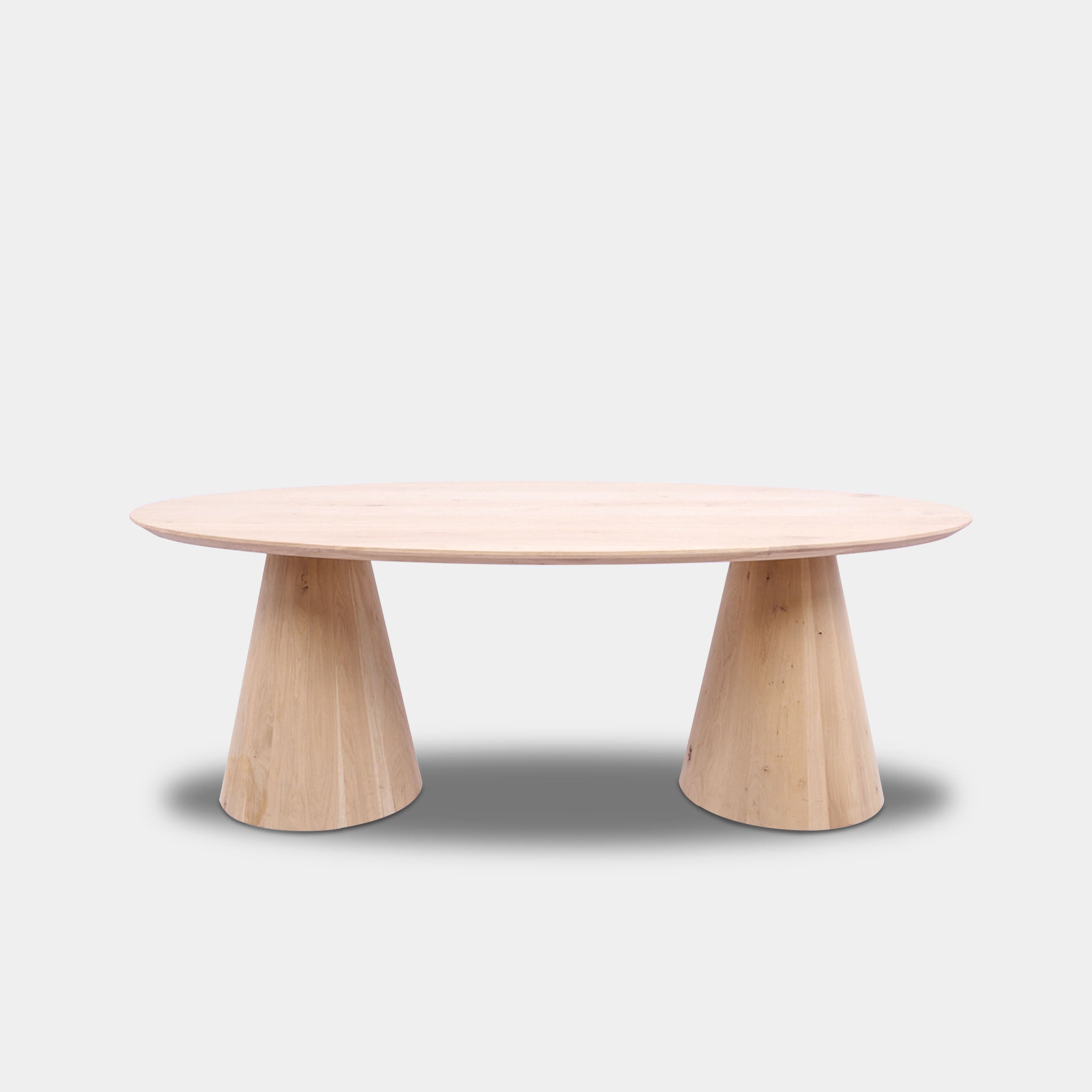Oval Oak Table - Set Conical Leg - Untreated