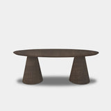 Table ovale en chêne - Pieds coniques - Sable