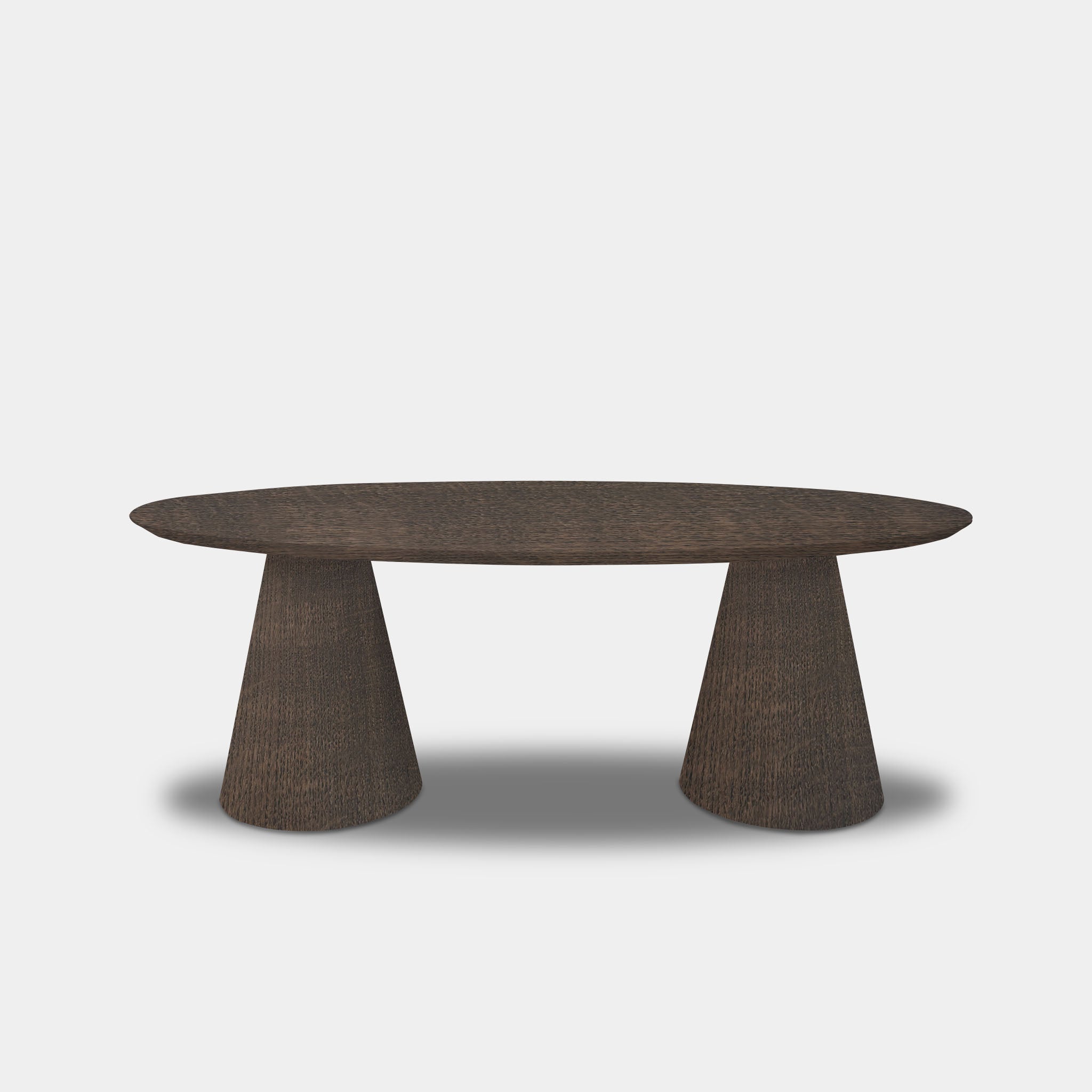 Tafel Ovaal Eikenhout - Set Kegelpoot - Zand