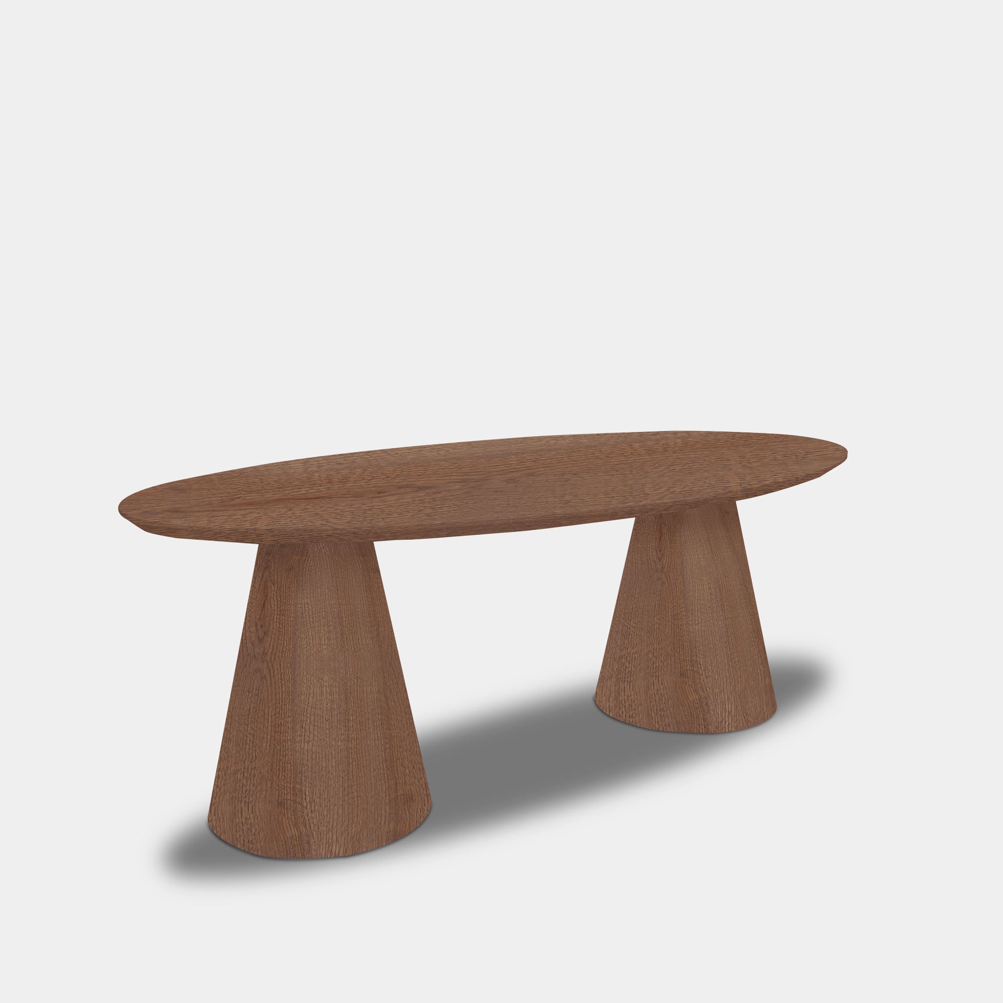 Tafel Ovaal Eikenhout - Set Kegelpoot - Cinnamon