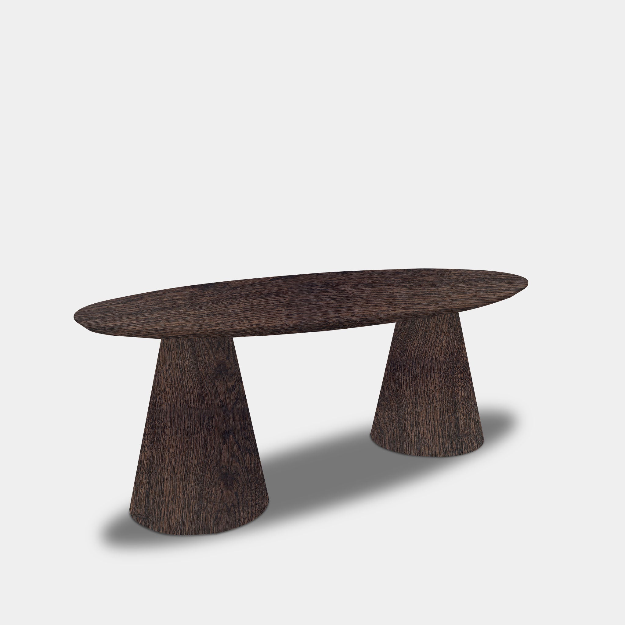 Table Oval Oak - Set Cone Leg - Dear Brown