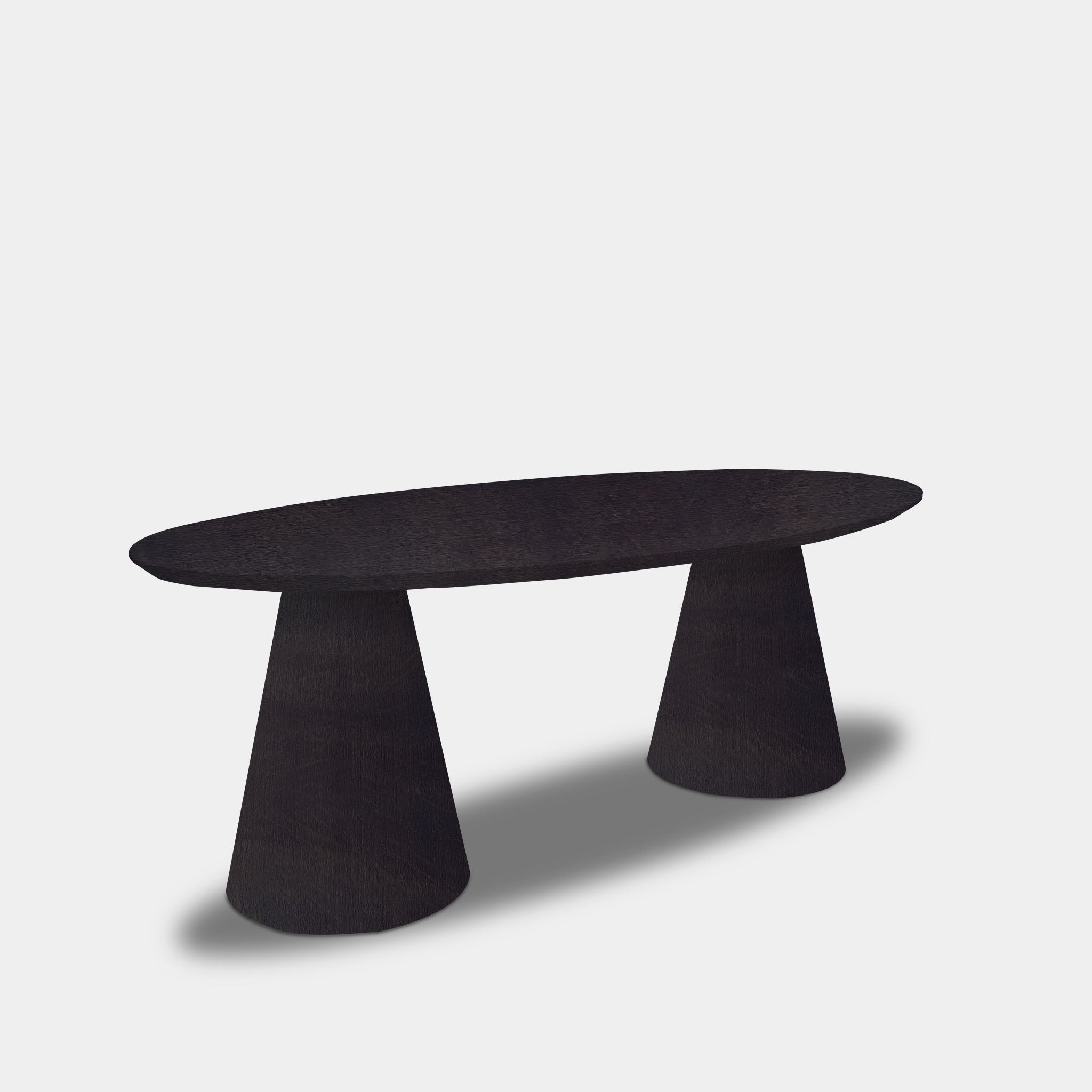Tafel Ovaal Eikenhout - Set Kegelpoot - Night Glow